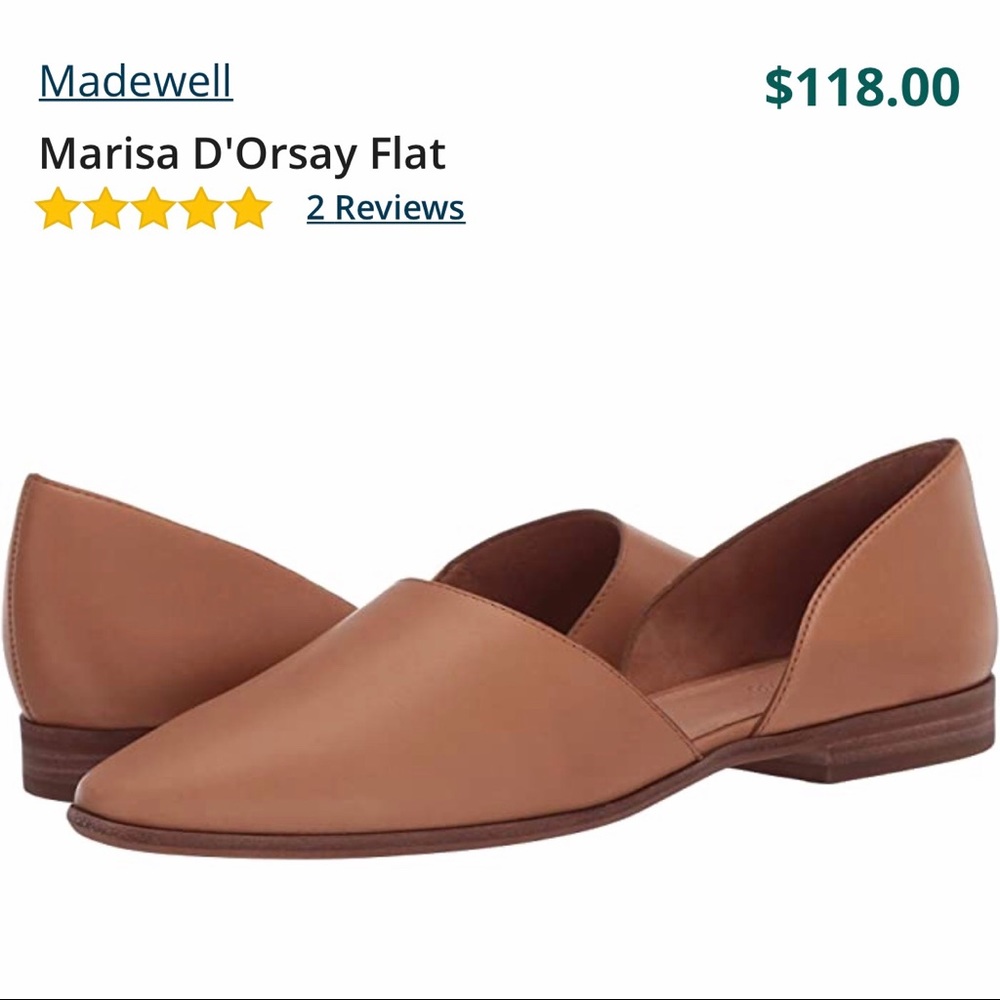 MADEWELL D'ORSAY FLATS IN LEATHER
